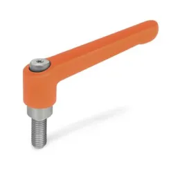 Ganter Verstellbare Klemmhebel, Edelstahl, Orange GN300.1-45