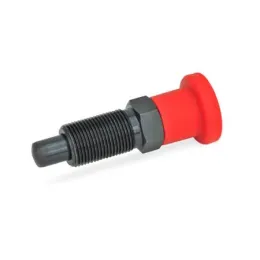Ganter Rastbolzen GN817, Stahl, mit rotem Knopf, ohne Rastsperre, ohne Kontermutter