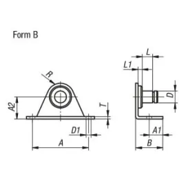 Winkelbeschlag, Form B Stahl D=4 Norelem