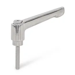 Ganter Verstellbare Edelstahl-Klemmhebel GN300.6-63, mit Schraube, poliert, mit Innensechsrund