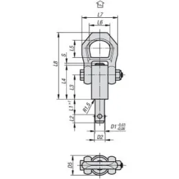 Kugeltragbolzen selbstsichernd, D1=12, L1=35 Norelem