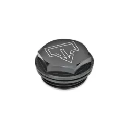 Ganter Verschlussschrauben, Aluminium GN741, ohne Entlüftungsbohrung, mit DIN-Ablasssymbol, schwarz eloxiert
