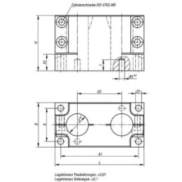 Sockel doppelt Gr. 30, D=30 100x50x50 Aluminium Norelem