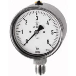 Riegler Manometer CrNi-Stahl G1/4 radial unten mit bruchsicherer Trennwand